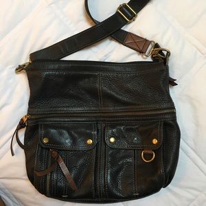 Black Fossil Messenger Bag